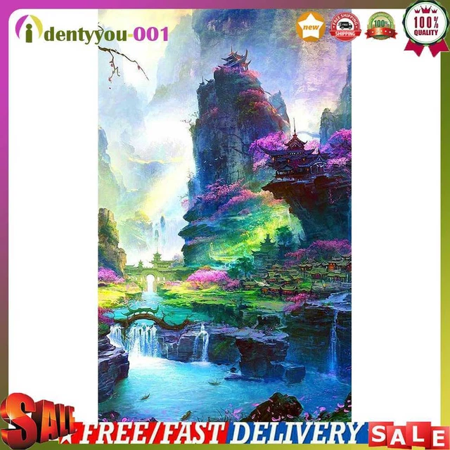 Idyllic Landscape 5D DIY Full Round Diamond Painting Hanging Home Handwork Craft