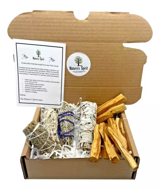 Sage Smudge-White Sage-Desert Sage-Assortment x 4(FOUR) + 10 x Palo Santo Sticks