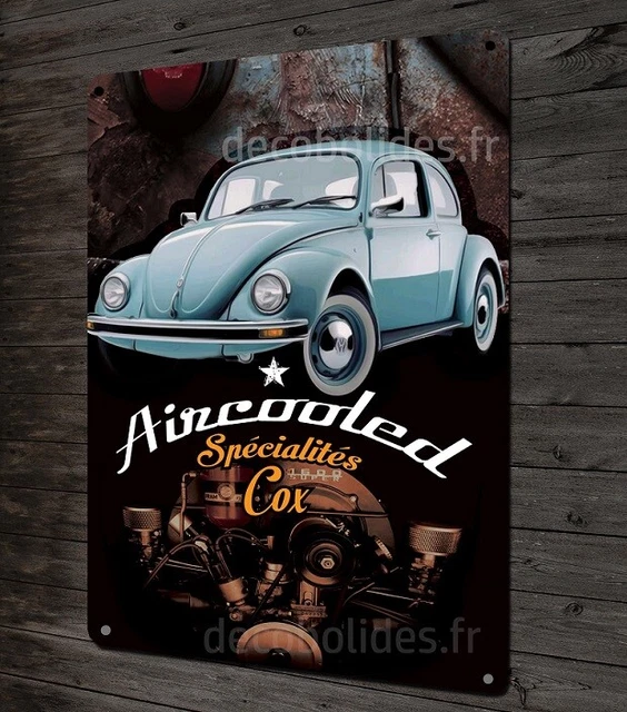 Plaque Métal Publicitaire Volkswagen Coccinelle – 20x30 Cm – Décoration Murale Rétro