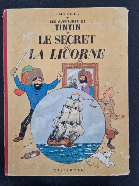 BD Tintin Le secret de la licorne plat B24 de 1958 Hergé Casterman