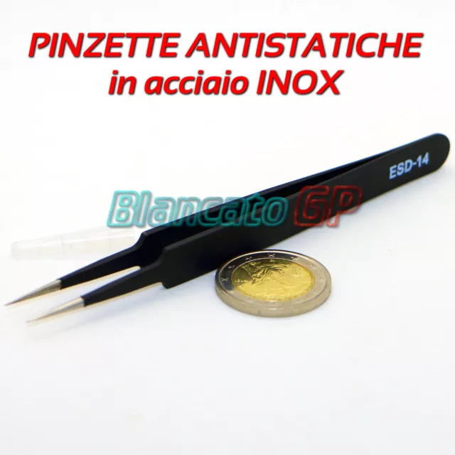 Pinzetta Antistatica Di Precisione Elettronica Acciaio Inox Elevata Durezza Esd