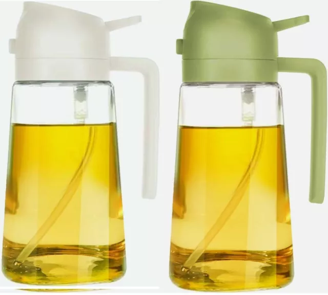 16Oz Oil Dispenser Bottle for Kitchen - 2 in 1 Olive Oil Dispenser and Oil Spray