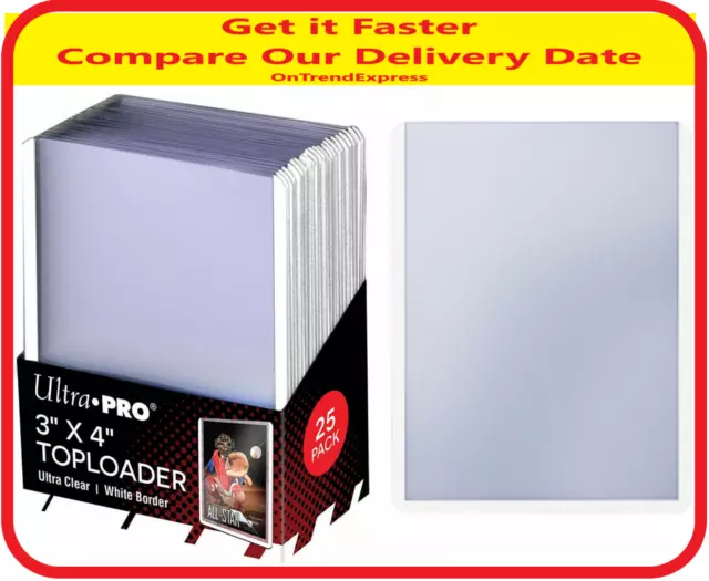 25 x Ultra Pro WHITE TOPLOADER Rigid Card Protector Regular TOP LOADER