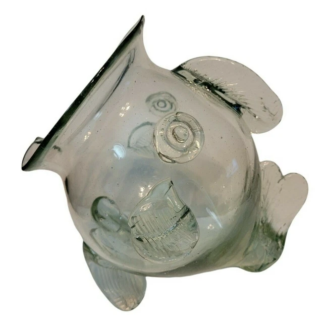 Fish Glass Bowl Figurine Clear Transparent Glass Fish Shaped Aquarium Fish Tank 2