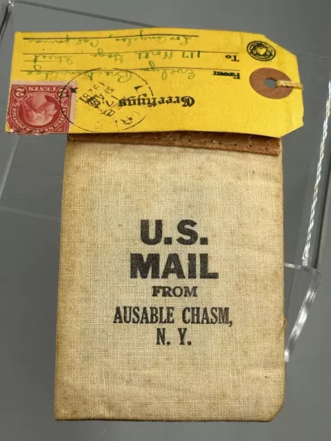 1939-40 New York U.S. Mail Bag From Ausable Chasm New York with 3 Pictures