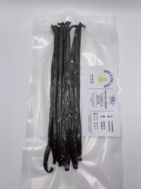 VANILLA BEANS PLANIFOLIA GRADE AAA, 10 beans, 20cm+ Gourmet Quality, The Best