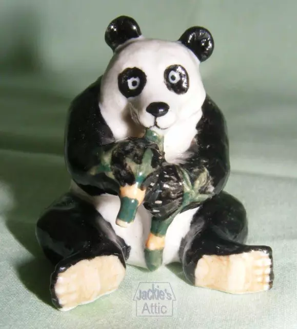 Klima Miniature Porcelain Animal Figure Panda with Bamboo Sitting K439