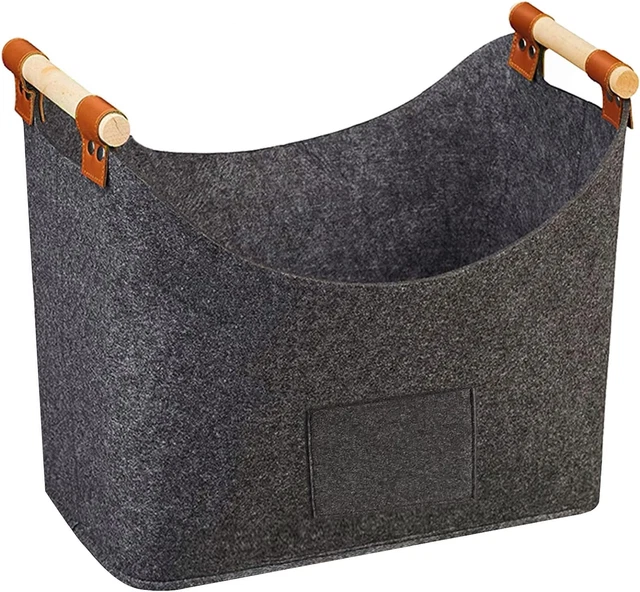 Borsa in Feltro per Legna Da Ardere, Cesto Portalegna XL per Cesto in Feltro Con