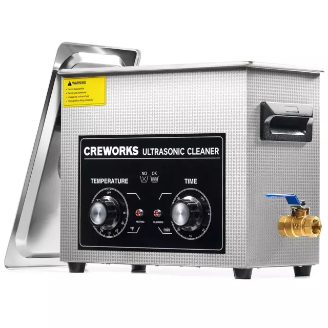 CREWORKS Ultrasonic Cleaner with Heater and Timer, 180W 6.5L Professional Ultras