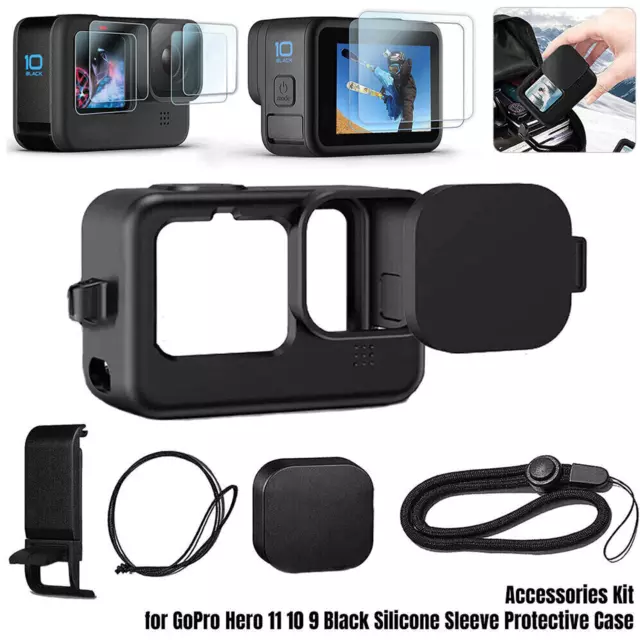 Accessories Kit for GoPro Hero 12 11 10 9 Black Silicone Sleeve Protective Case