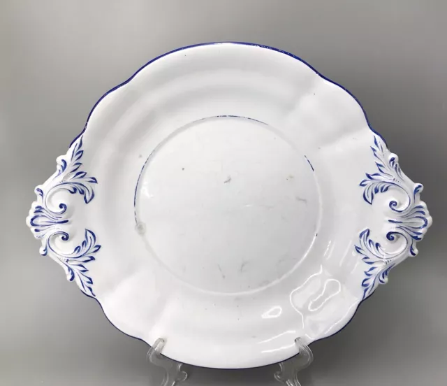 Antik uralt Villeroy&Boch Keramik Servierschale Zierschale um 1830-70 weiß blau