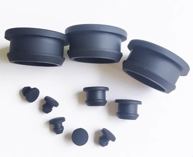 BLACK SNAPON HOLE Plug Silicone Rubber Blanking Seal Bung Pipe Tube 2