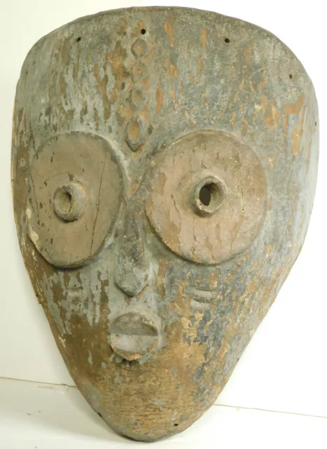 Vintage Mid 20th century African Mask DAN Carved Wood Very OLD PAINT Sculpture