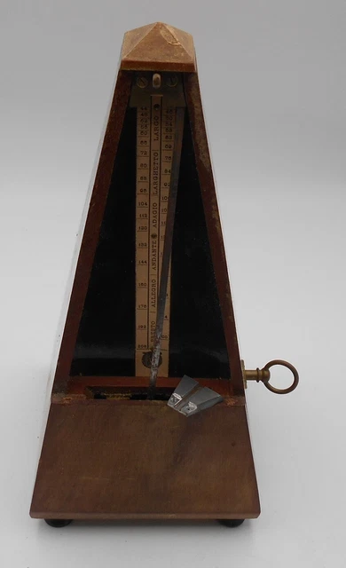 Ancien Metronome En Bois Fonctionne A Restaurer Ou Pour Pieces