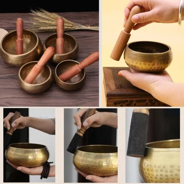 Tibetan Buddhism Singing Bowl Hand Hammered Yoga Copper Meditation 3