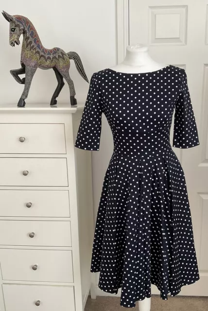 The Pretty Dress Company Black/white Spot Dress Size 10