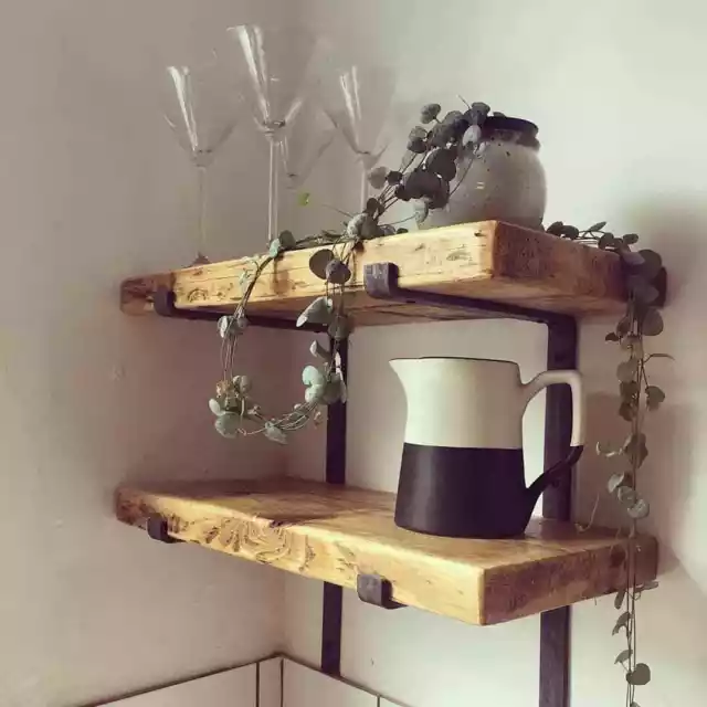 Rustic Handmade Shelf 22cm Deep, 3cm Thick | Wooden Wall Shelf