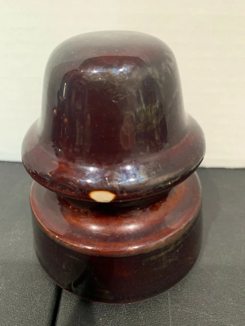 KK Vintage Pinco Ceramic Porcelain Dark Brown Insulator 3