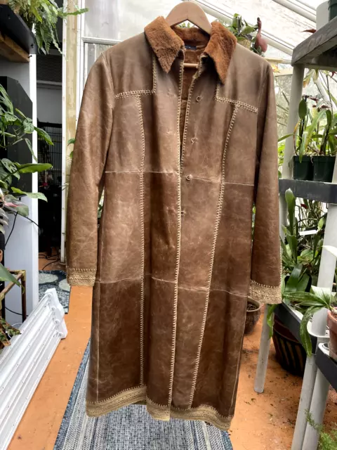 Elie Tahari Kangaroo Skin and Shearling Women's Coat