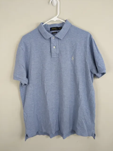 Polo Ralph Lauren Polo Shirt Men's Extra Large Blue Custom Slim Fit Casual