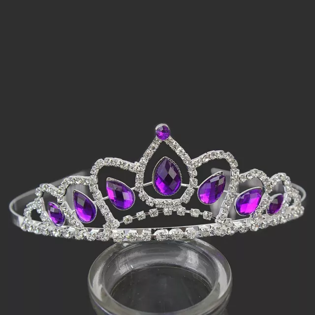 Hair Accessory Wedding Princess Hair Band Headband Tiara Crown Purple Crystal