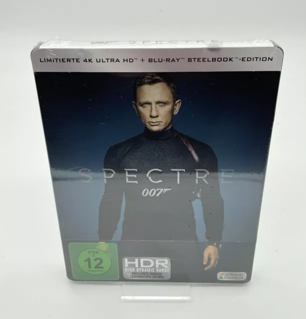 James Bond Spectre 4K UHD + Blu-Ray Steelbook 007 Deutsch NEU - CD LOSE IN HÜLLE