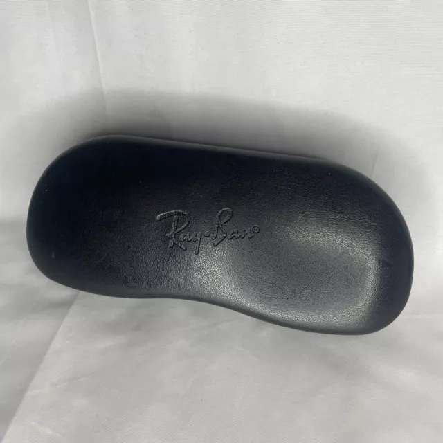RAY-BAN Black CLAMSHELL Leatherette GLASSES/Sunglasses HARD Case w/cloth