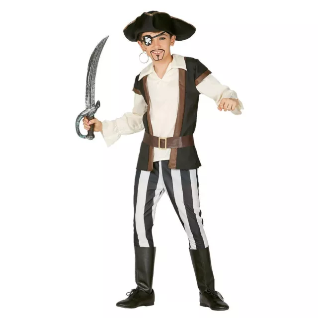 Costume Carnevale Pirata Sanguinario Bambino Vestito Guirca Pirata Bendato