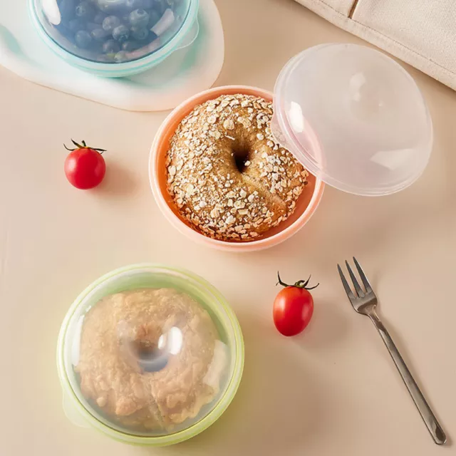 Dessert Case Transparent Block Freshness Thickened Bagel Saver Container Round