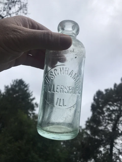Antique Slug Plate Schramm Fullersburg Illinois Hutch Hutchinson Soda Bottle