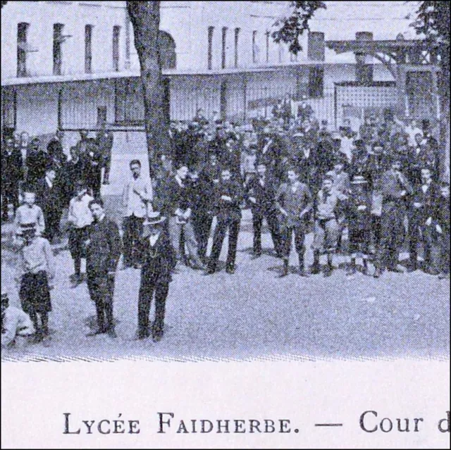 Lille Lycée Faidherbe 1903 Cour Grands École Classe Carte Postale Ancienne Nord