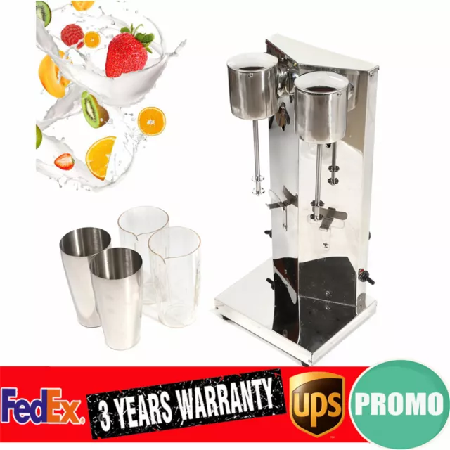 Double-Head Commercial Milk Shaker Machine Maker Ice Cream Mixer Smoothie Frappe