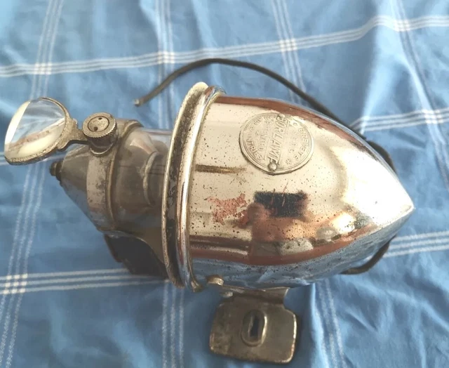 Ancien Phare De Vélo PRINCESS Chromé – Lampe à Alcool, Pour Collection, Vitrine