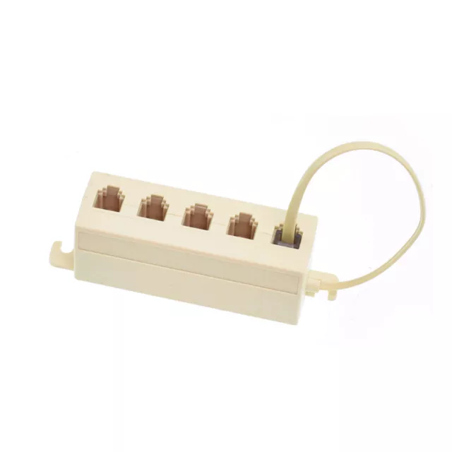 5 Way 6P4C RJ11 Telephone Phone Line Modular Jack Splitter Coupler Adapter Plug-