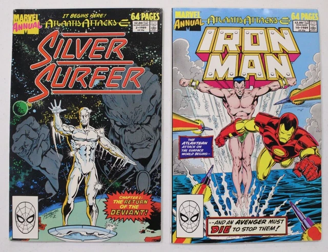 Atlantis Attacks Part 1-14 Complete Marvel Annual Crossover Set Lot 1989 KEYS 2