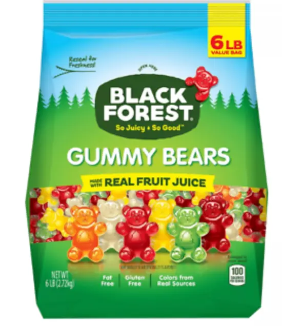 Black Forest Gummy Bears Candy Bulk Gummi Gummies Candies 6 LB Bag