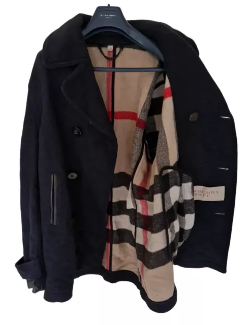 Mens chic BRIT by BURBERRY pea coat/donkey jacket Size XL. RRP £1,490.