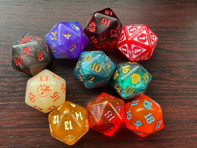 3x OVERSIZED D20 SPINDOWN DICE LIFE COUNTER - Various Sets -  Magic - MTG