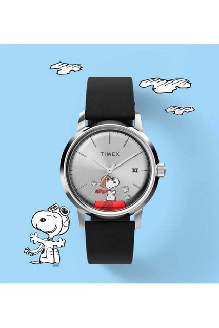 Montre Timex Marlin Automatique Snoopy Peanuts - 40mm Acier Neuve Avec étiquettes