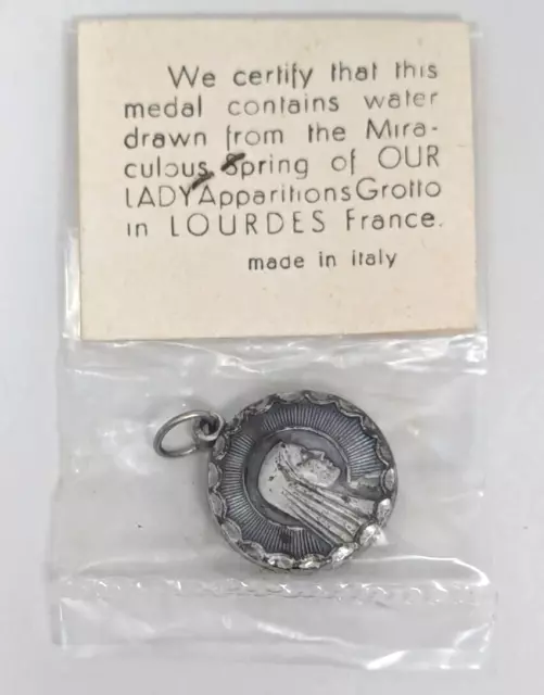 NEW VINTAGE OUR Lady of Lourdes Grotto Spring Water Religious Medal ...