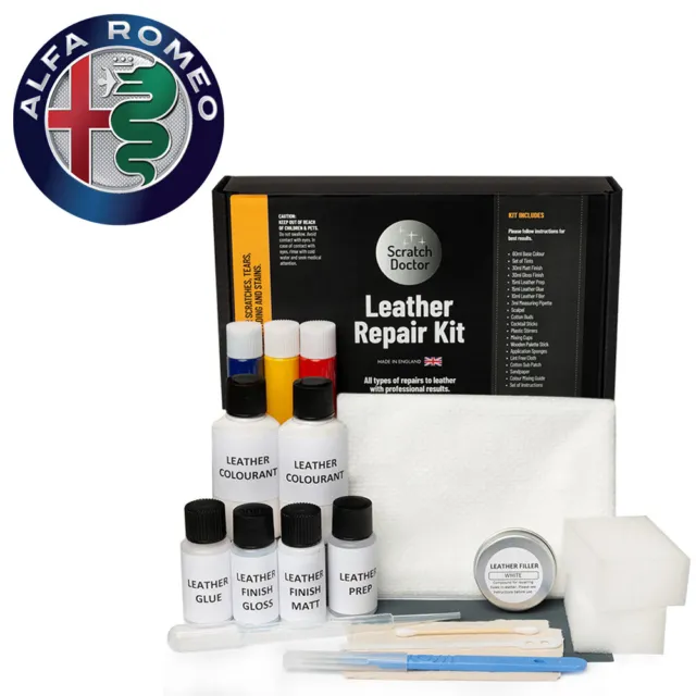 Alfa Romeo Leather Paint Repair Kit For Holes Tears Rips Scuffs Scratches