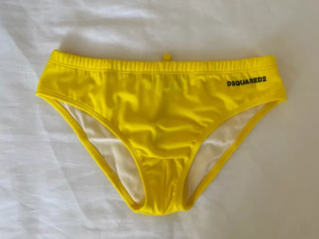 Dsquared2 Mens XS Yellow Swimsuit Swim Shorts Bottom Boys 14 Years