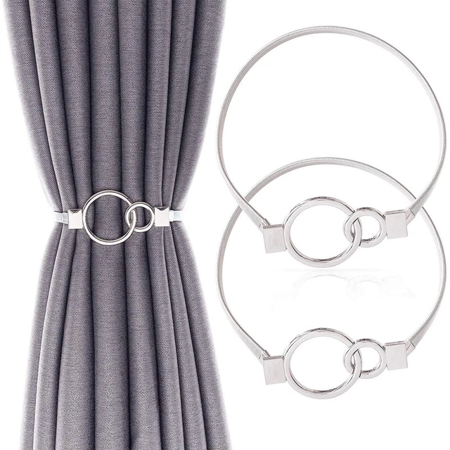 Beautiful Alloy Clip Buckle Holdbacks Curtain Tieback Sliver Set of 2 Pcs