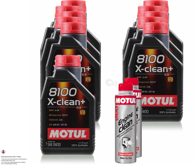 11 L MOTUL 8100 X-clean+ 5W-30 Öl Motoröl 300ml Engine Clean Reiniger ...