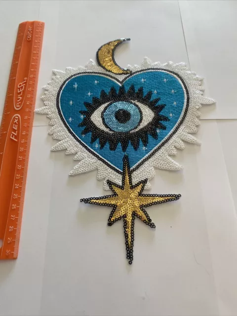Pastel Goth Evil Eye Heart Sugar Skull Patches Embroidery set lot Sew Iron  Patch