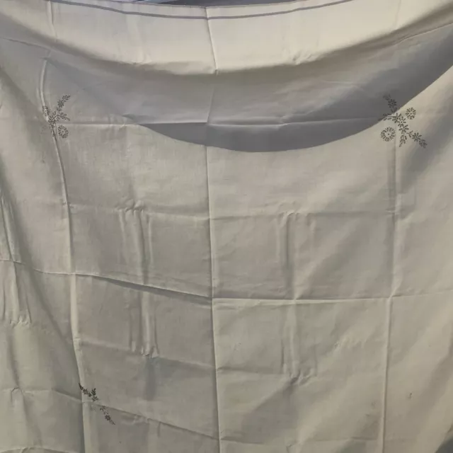 Vintage gestempelte Baumwolle Tischdecke zum Sticken begann 120x130cm (14)