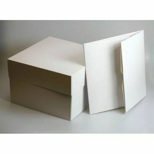 Cake Boxes 8" , 10" & 12" inch with Lids, Wedding/Birthday/White (6 inch High)