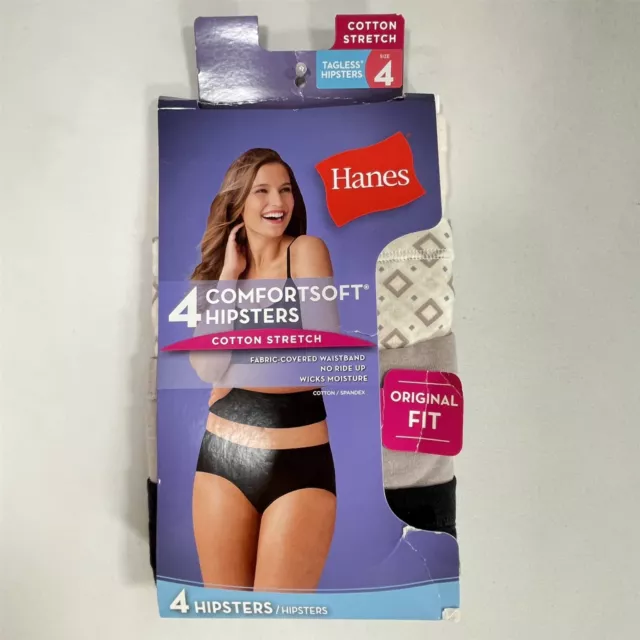 Hanes 4pk Women's Comfortsoft Cotton Stretch Bikini Underwear - Colors May  Vary 4