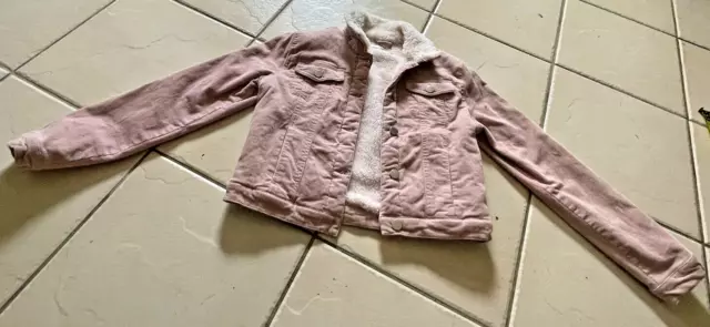 Target Girls Corduroy Sherpa Jacket Lined Pink Size 12