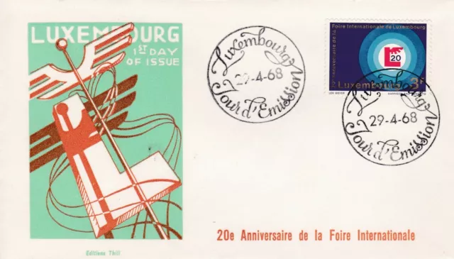 L12P- Enveloppe 1Er Jour - Luxembourg -Anniversaire Foire Internationale 1968 .